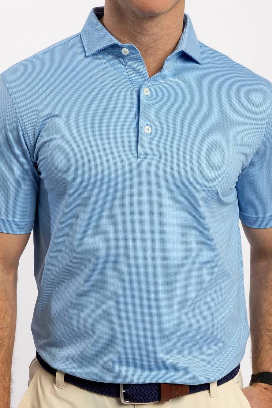 NEW TURTLESON wilcox jacquard polo in azure